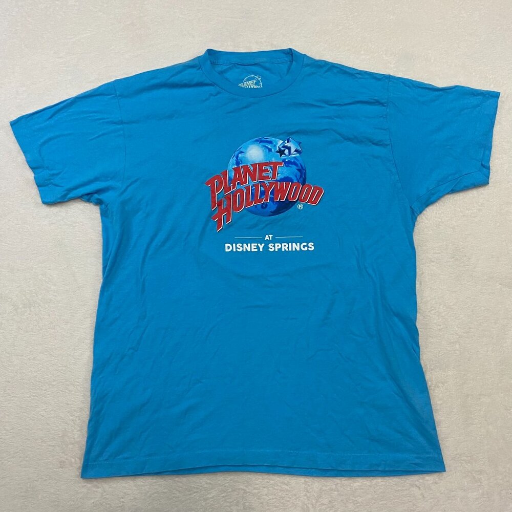 Planet Hollywood Disney Springs Baby Blue Short Sleeve T-shirt 100% Cotton XL